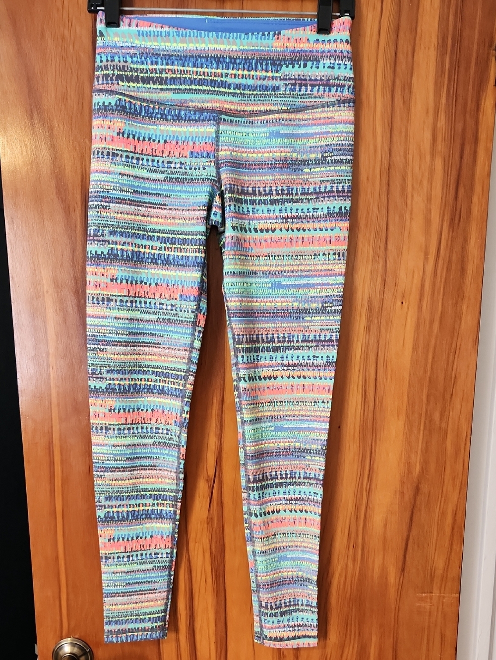 Victoria's Secret Multicolor Pattern Leggings - Blue, Orange, Green, Cream